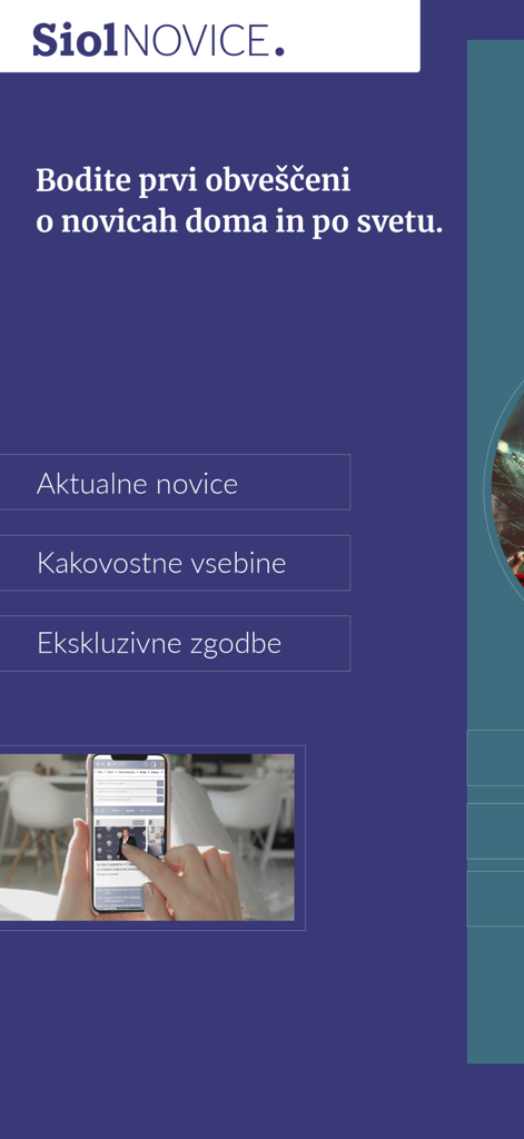 Siol.net - Siol.net Slovenian news app interface with headlines and categories.