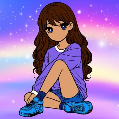 girl sitting realistic