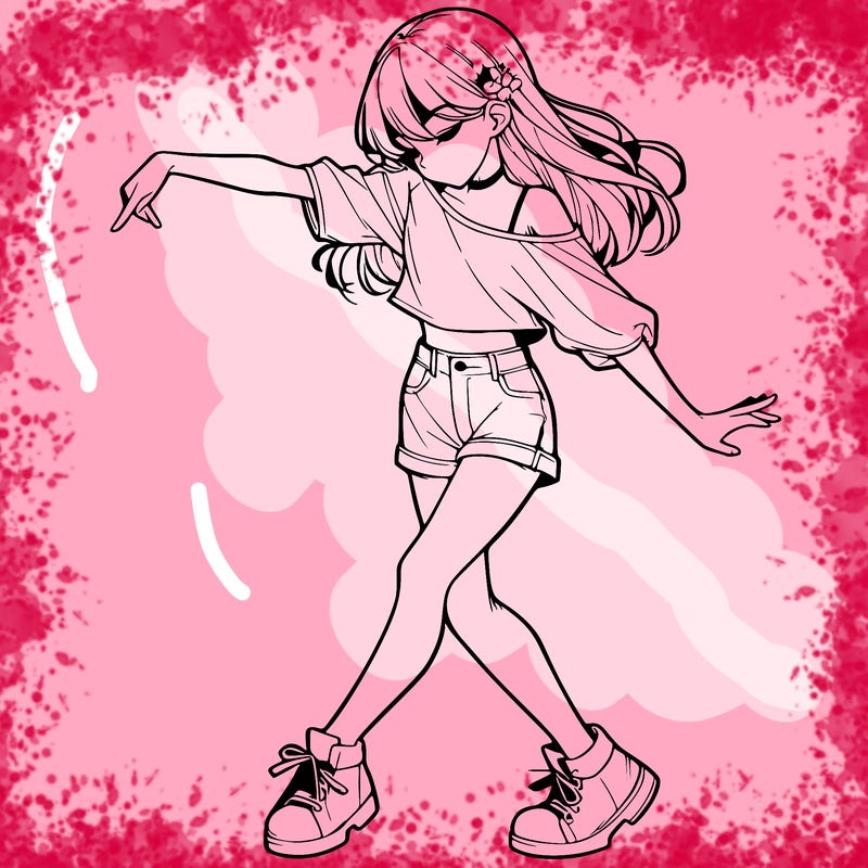 realistic girl danceing
