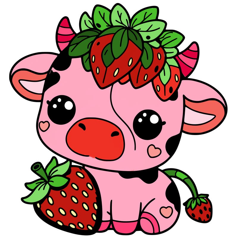 cute strawberry cow
