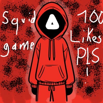 faceless girl in a tracksuit with a hood on and no hair