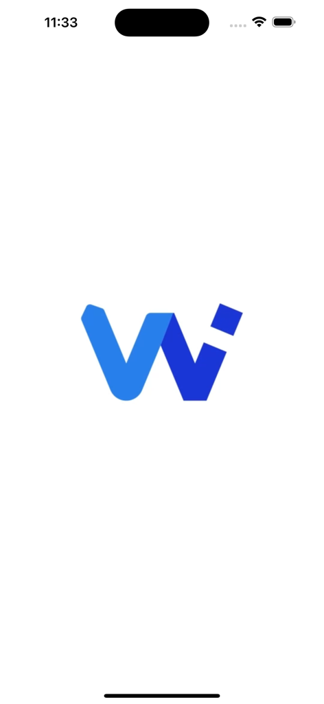 WALIApp - WALIApp splash screen featuring a blue stylized W logo on a white background