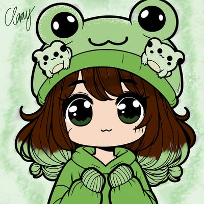 a girl wearing frog hat and some frog socks