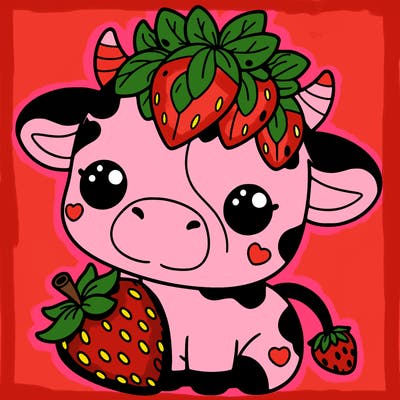cute strawberry cow