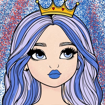 a realistic girl with a crown on
