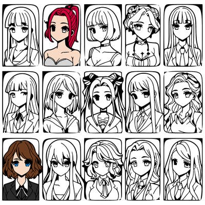 girls that look diffrent anime