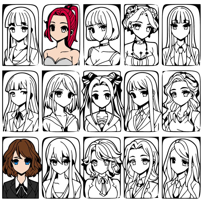 girls that look diffrent anime