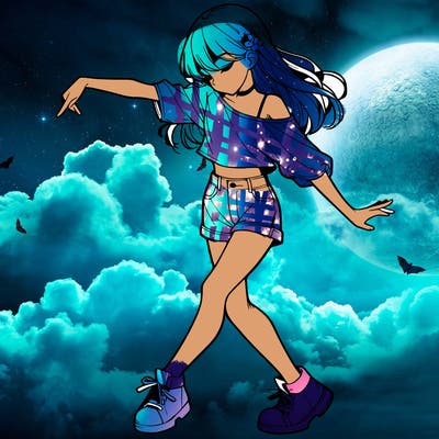 realistic girl danceing