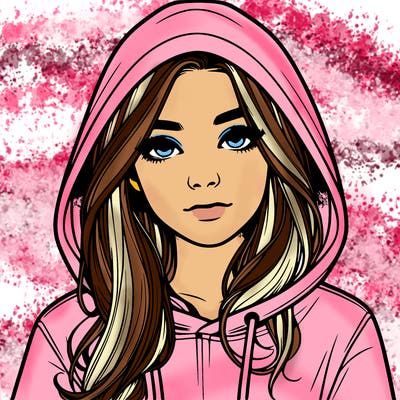 realistic girl with a hoodie