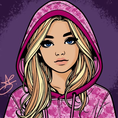 realistic girl with a hoodie