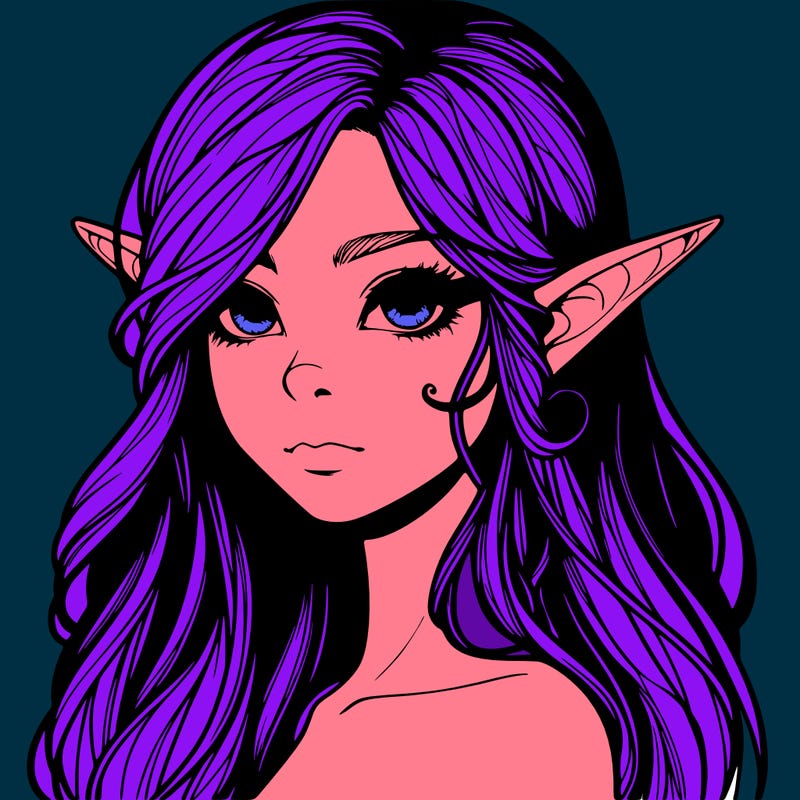 elf girl realistic dark fantasy