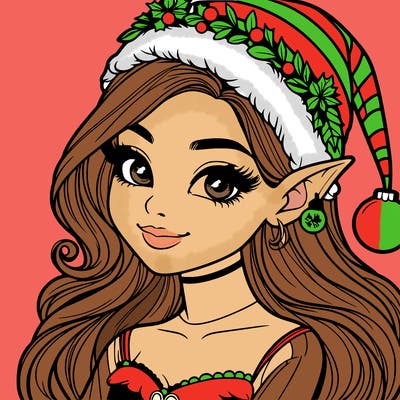 christmas girl elf realistic