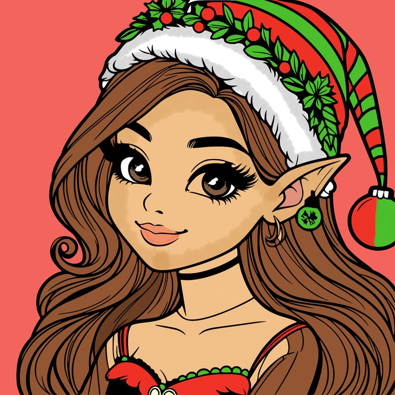 christmas girl elf realistic
