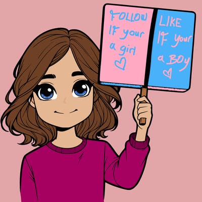 realistic girl holding up a sign