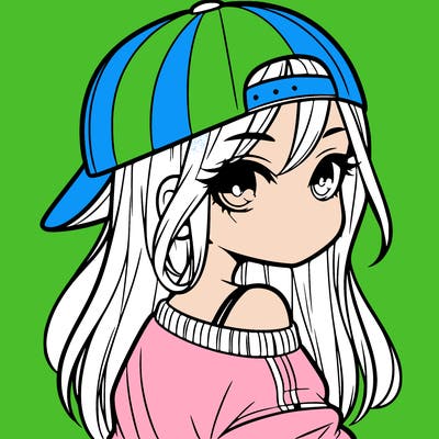 girl with a backward hat on