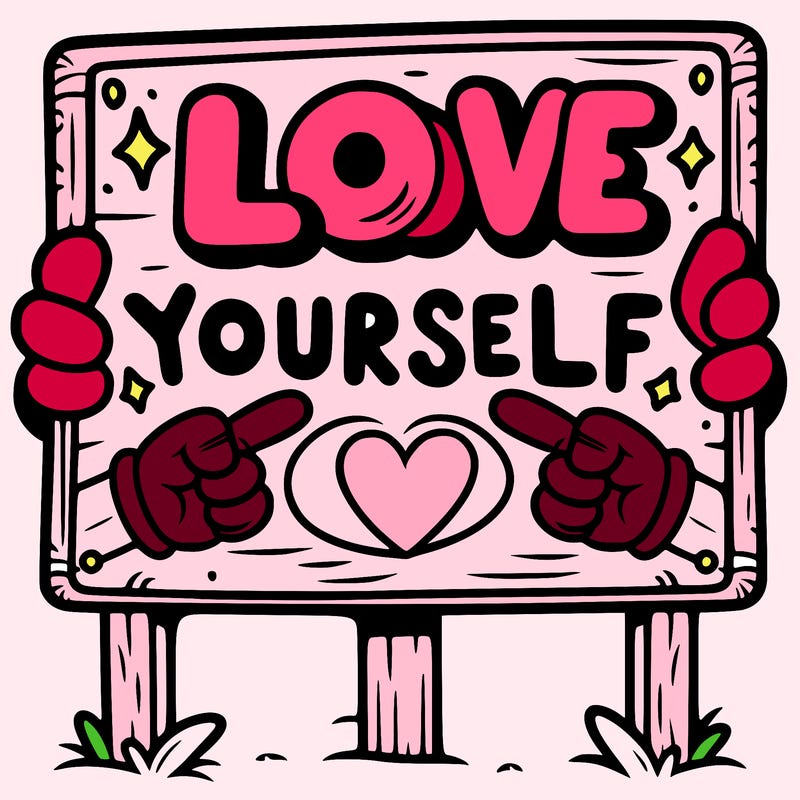 a sign where it is written: love yourself