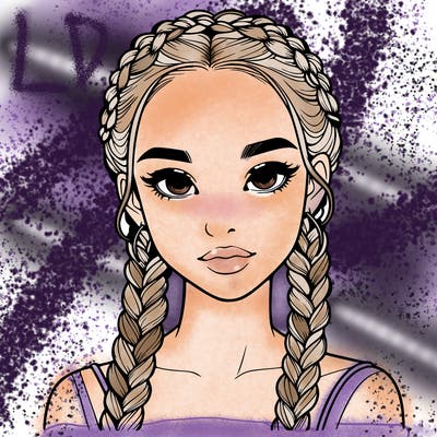 realistic girl with braids