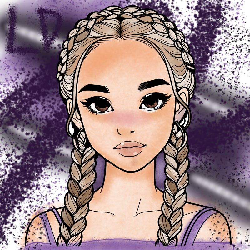 realistic girl with braids