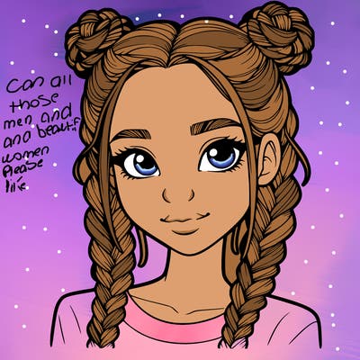 realistic girl with braids