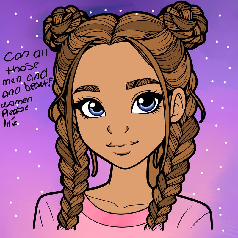 realistic girl with braids
