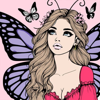 butterfly fairy realistic girl