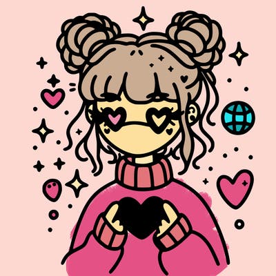 aesthetic heart girl