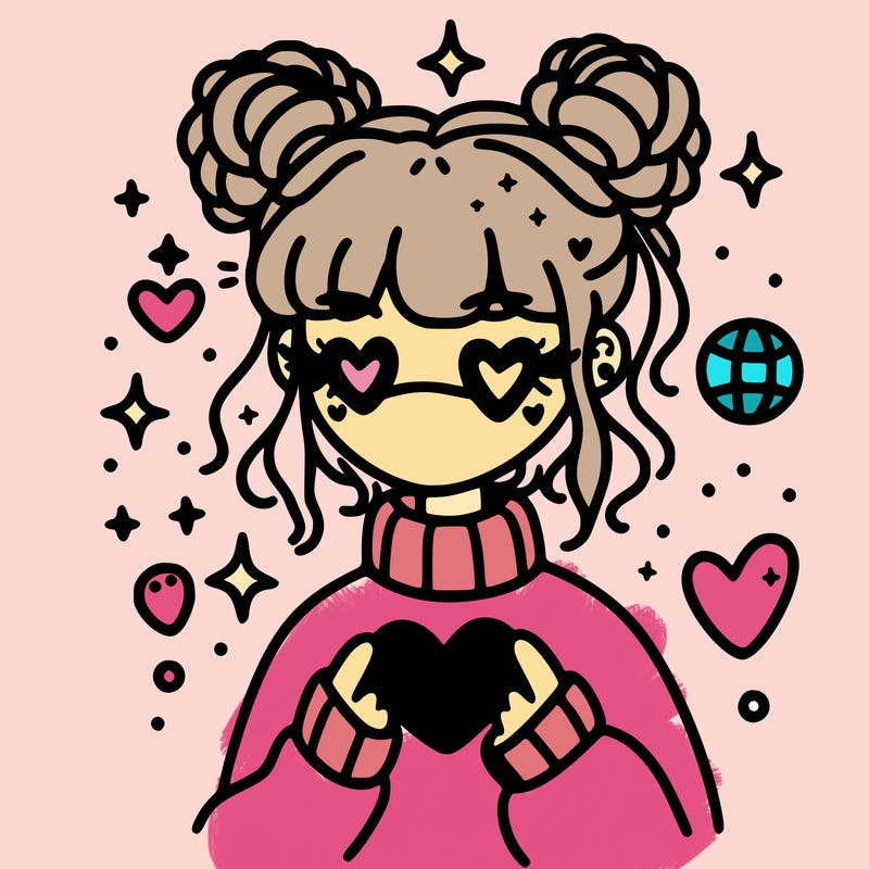 aesthetic heart girl