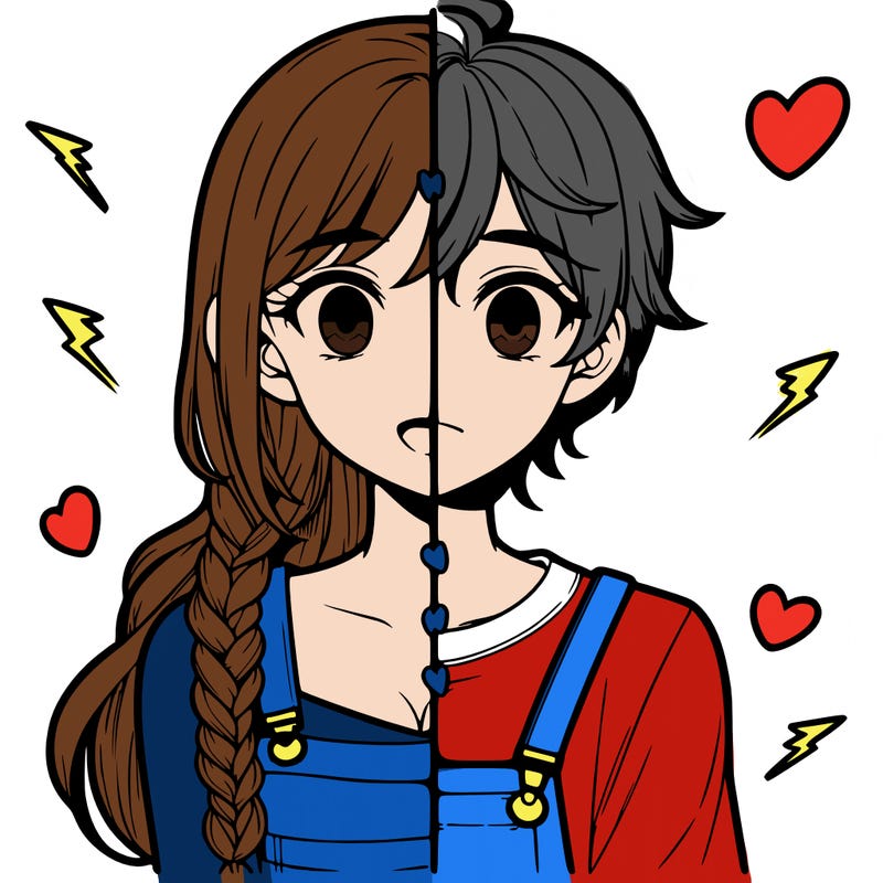 realistic girl boy split