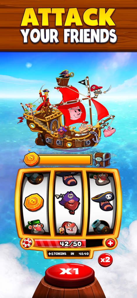 Prize Blast - Máquina de slots com tema pirata e navio no jogo mobile Prize Blast