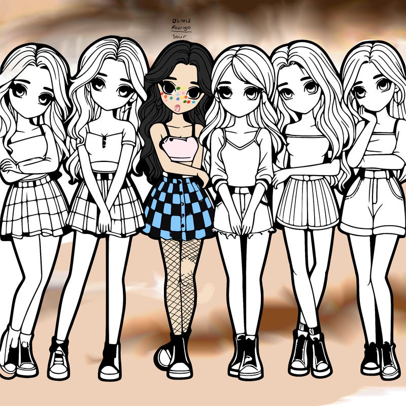 a group of girls realistic