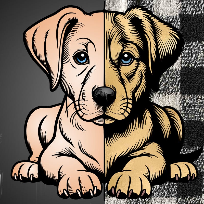 realistic dog split picture