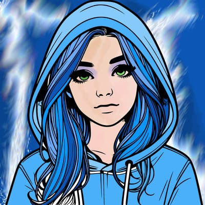 realistic girl with a hoodie