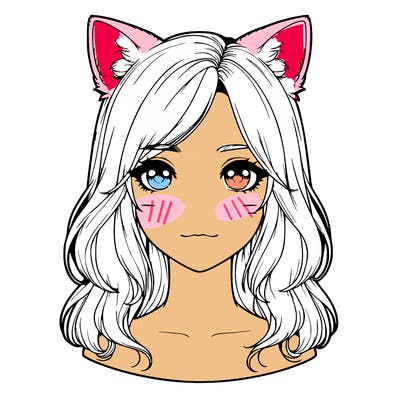 realistic girl with cat ears
