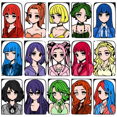 girls that look diffrent anime