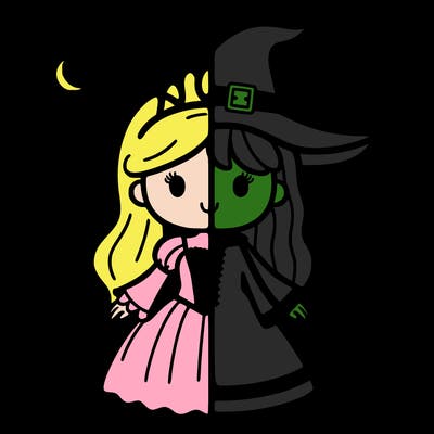 split princess and witch