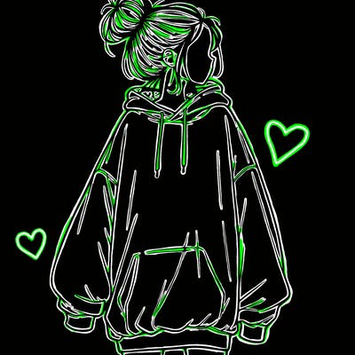 realistic girl with a oversized sweatshirt on and a bun