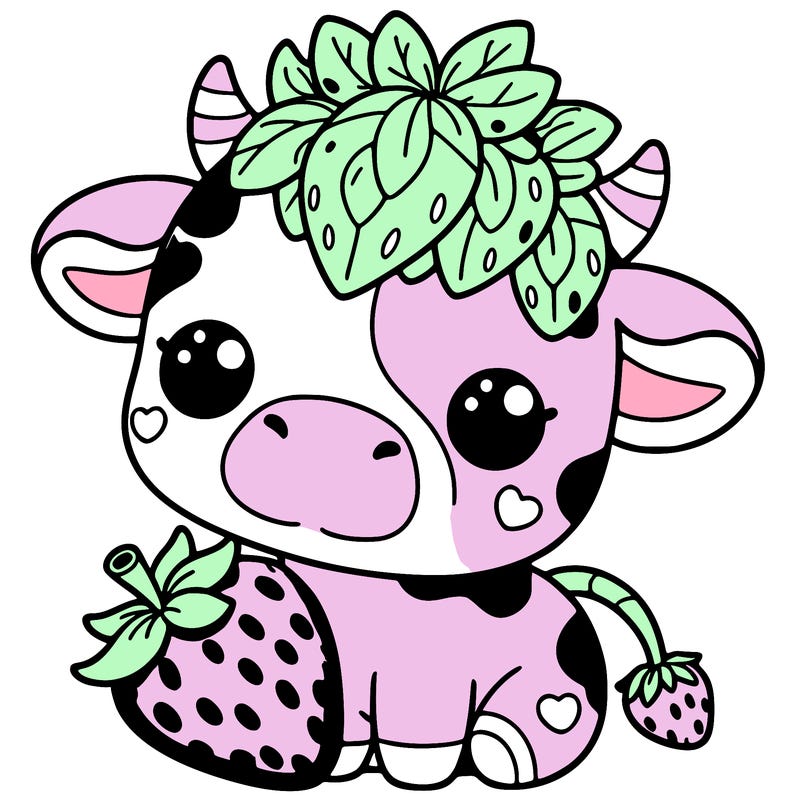 cute strawberry cow