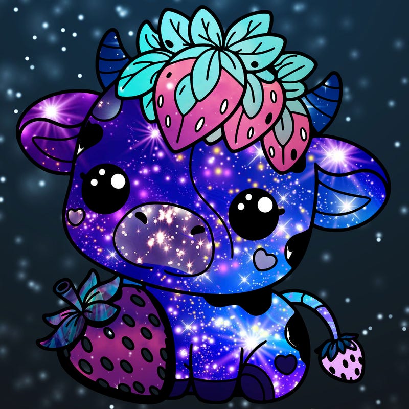 cute strawberry cow
