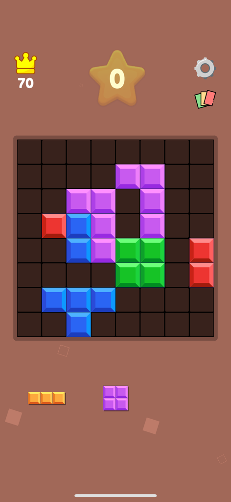 Block Blast - Puzzle Master - A colorful 8x8 grid with blocks in the Block Blast Puzzle Master mobile game.