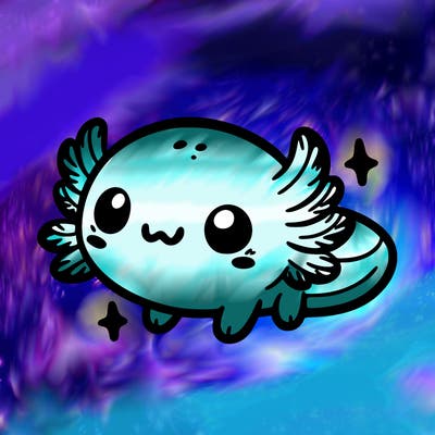 cute easy baby axolotl