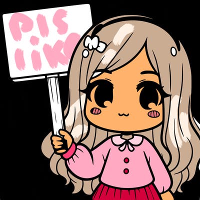 a girl holding a sign