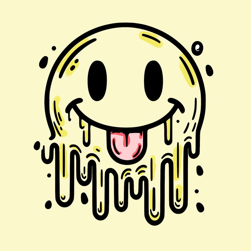 driping smiley face