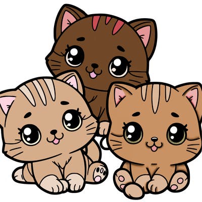 three cute kitten