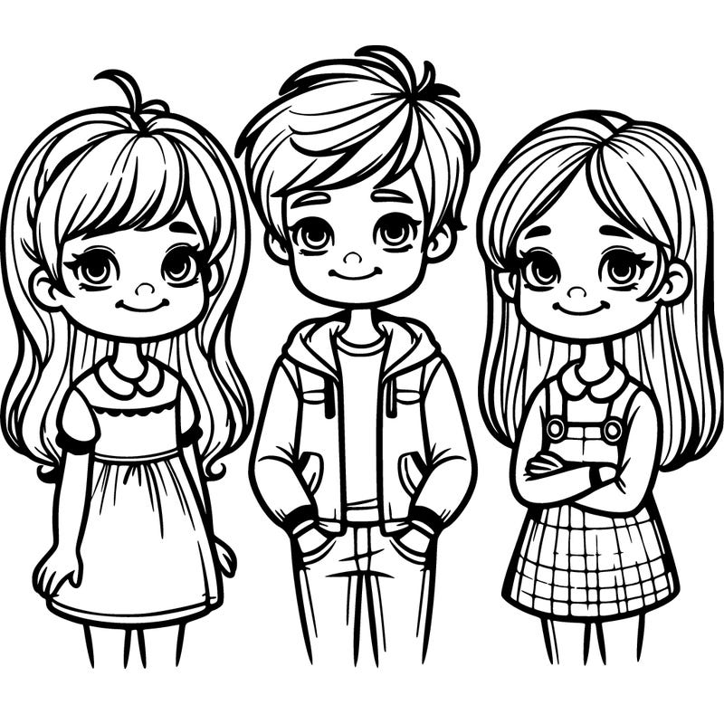 three girls and 1 boy