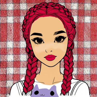 realistic girl with braids