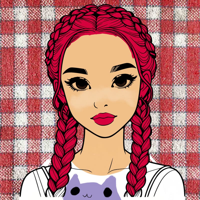 realistic girl with braids