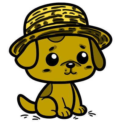 dog with a hat