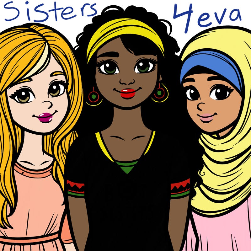 three sisters with a best sisters necklace