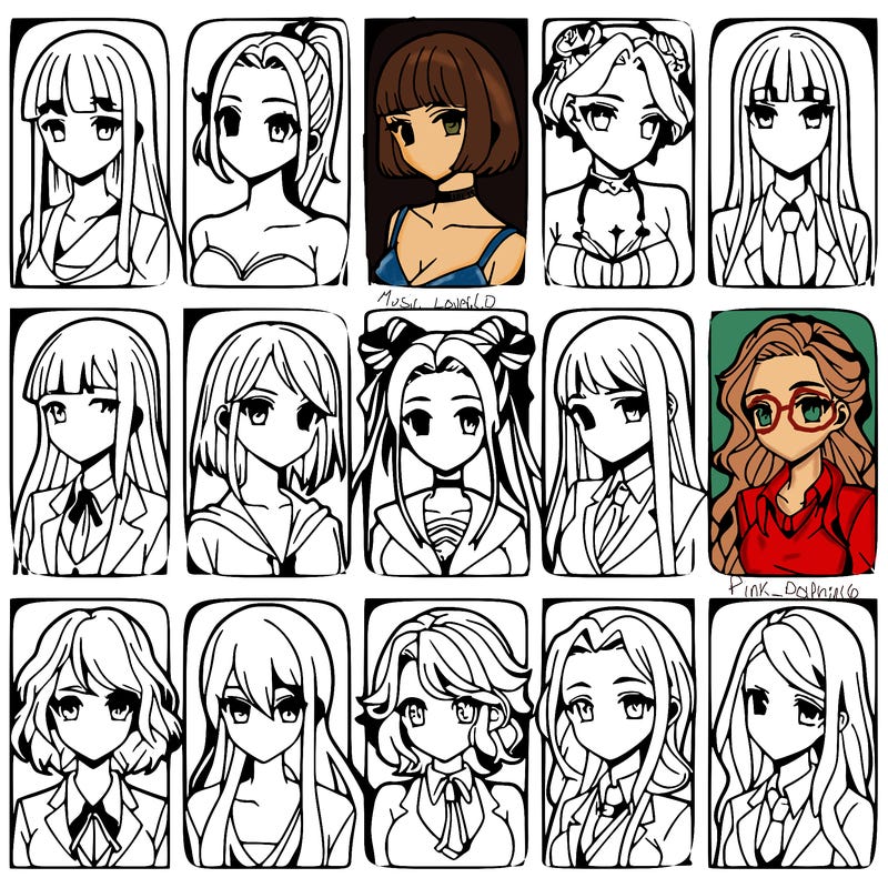 girls that look diffrent anime