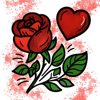 rose and heart